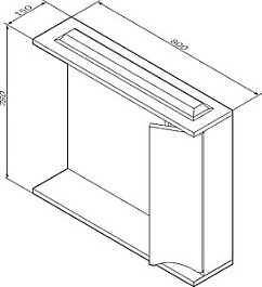 Am.Pm Зеркало-шкаф Like 80 R, белый глянец, венге – фотография-3